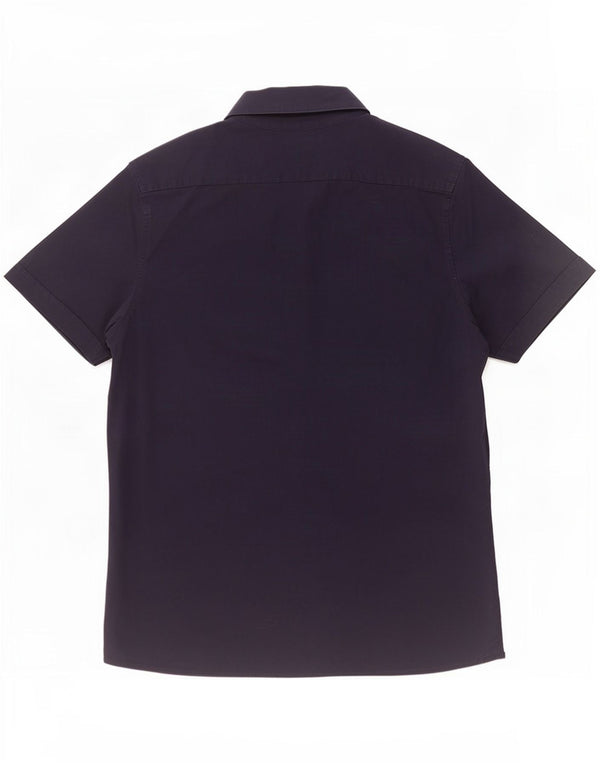 Calvin Klein Jeans Mens Short Sleeve Slim Fit Shirt Small Navy Blue Cotton