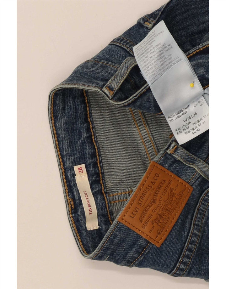 Levi's Womens 715 Bootcut Jeans W28 L34 Blue Cotton