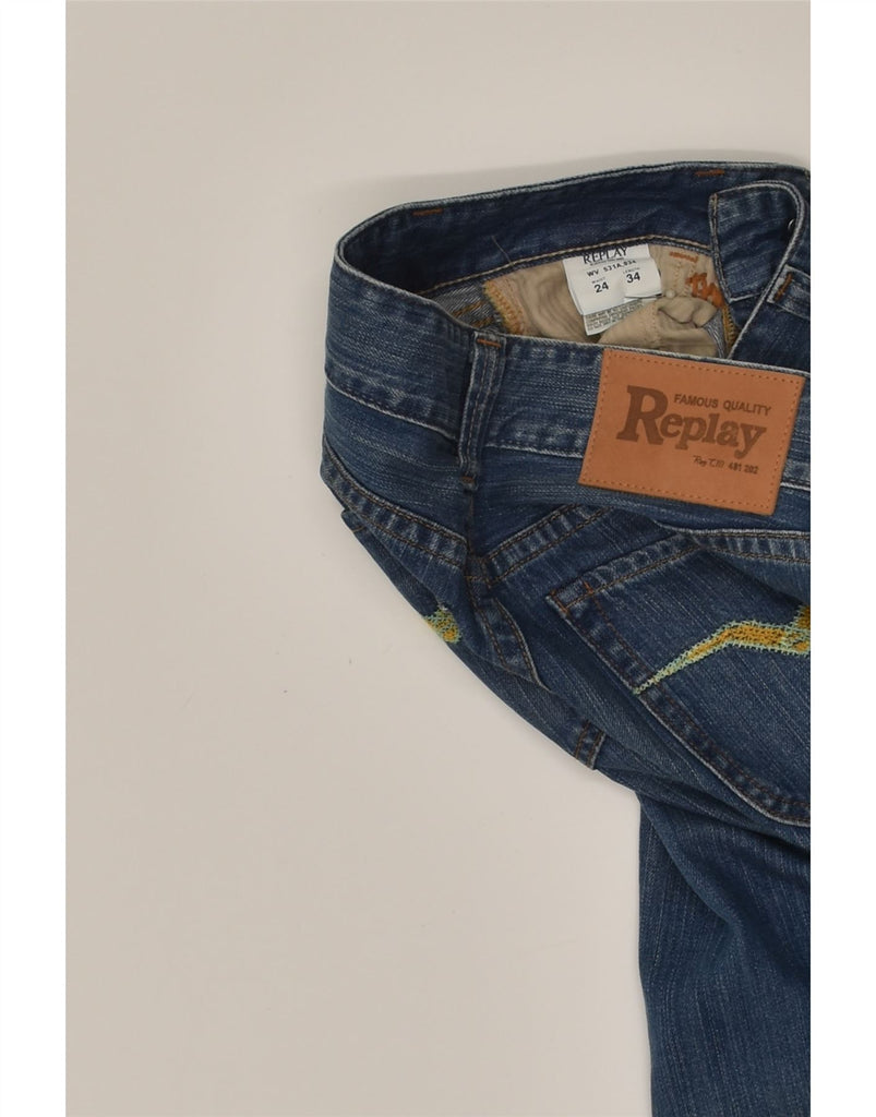 REPLAY Womens Straight Jeans W24 L34  Blue Cotton | Vintage Replay | Thrift | Second-Hand Replay | Used Clothing | Messina Hembry 