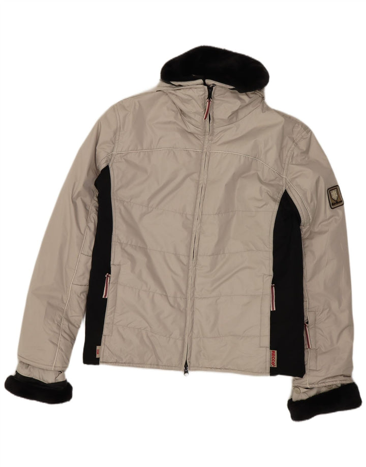 TCM Womens Oversized Padded Jacket UK 8/10 Small Beige Colourblock