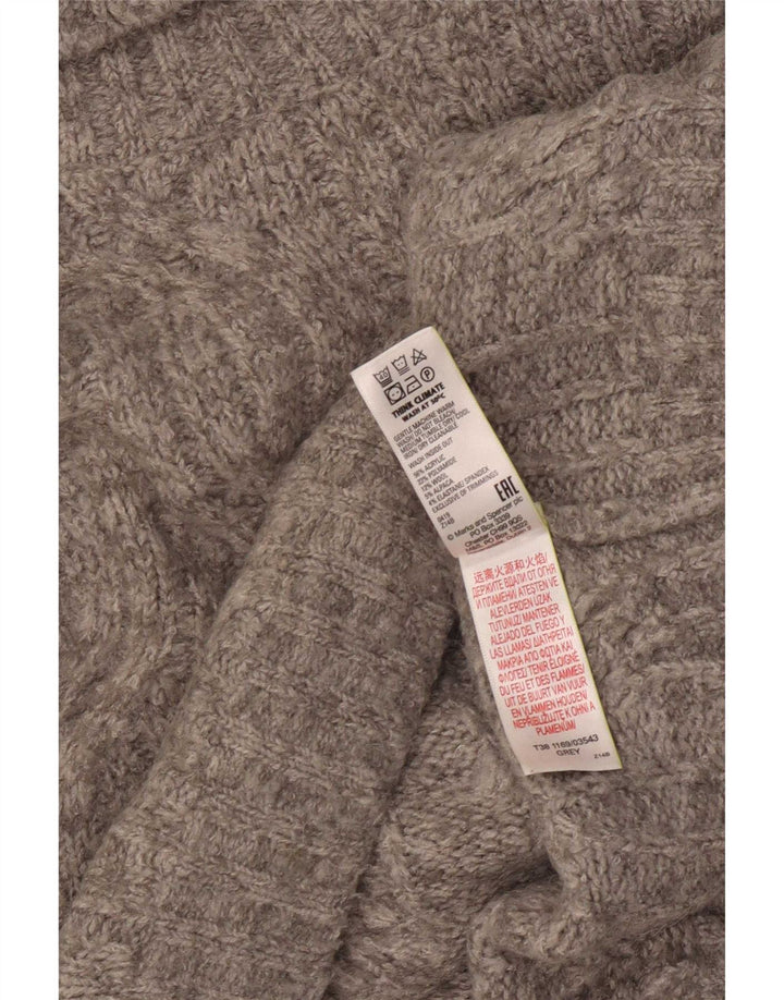 Marks & Spencer Womens Oversized Roll Neck Jumper Sweater UK 16 Large Grey