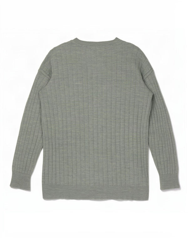 Zara Womens Oversized Crew Neck Jumper Sweater UK 10 Small Green Flecked