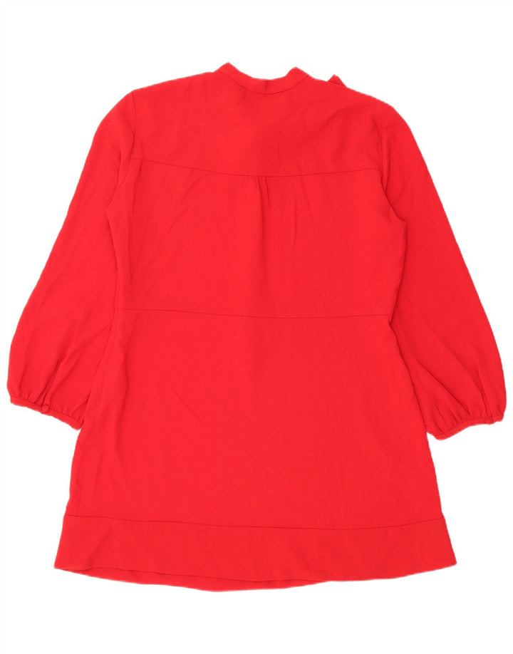 Zara Womens Long Sleeve Tiered Dress UK 18 XL Red Polyester