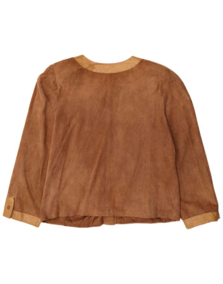 Bruno Magli Womens Suede Jacket UK 14 Large Brown