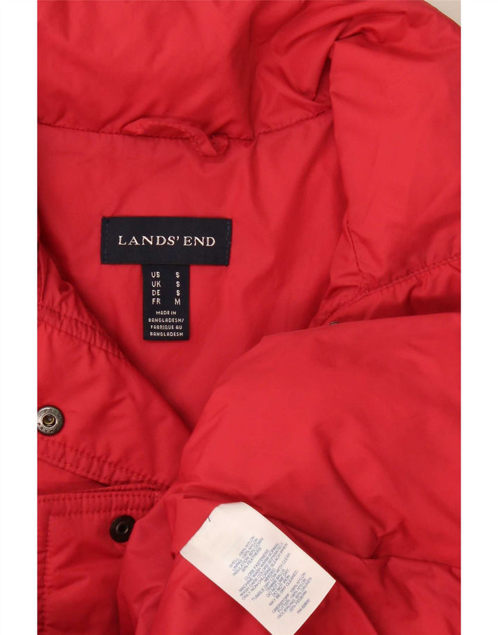 Lands End Womens Oversized Padded Gilet UK 10 Small Red Nylon