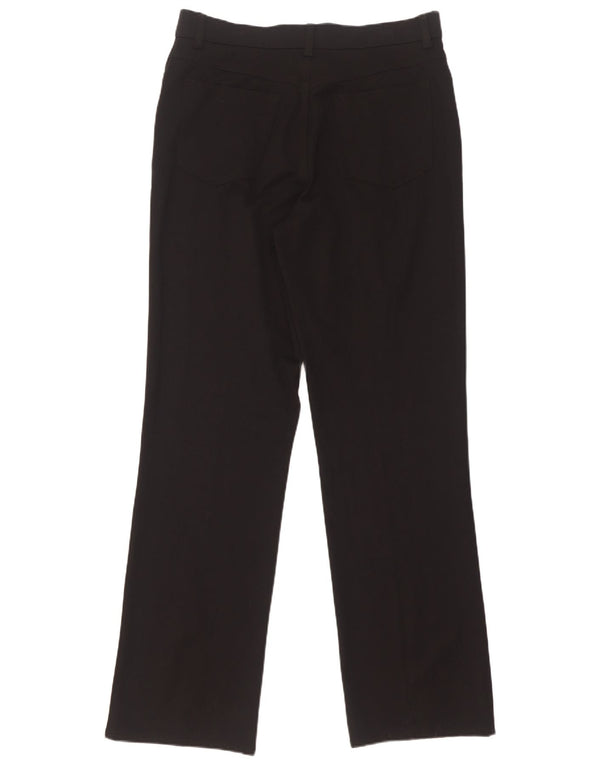 Marks & Spencer Womens Straight Casual Trousers UK 14 Medium W30 L32 Black