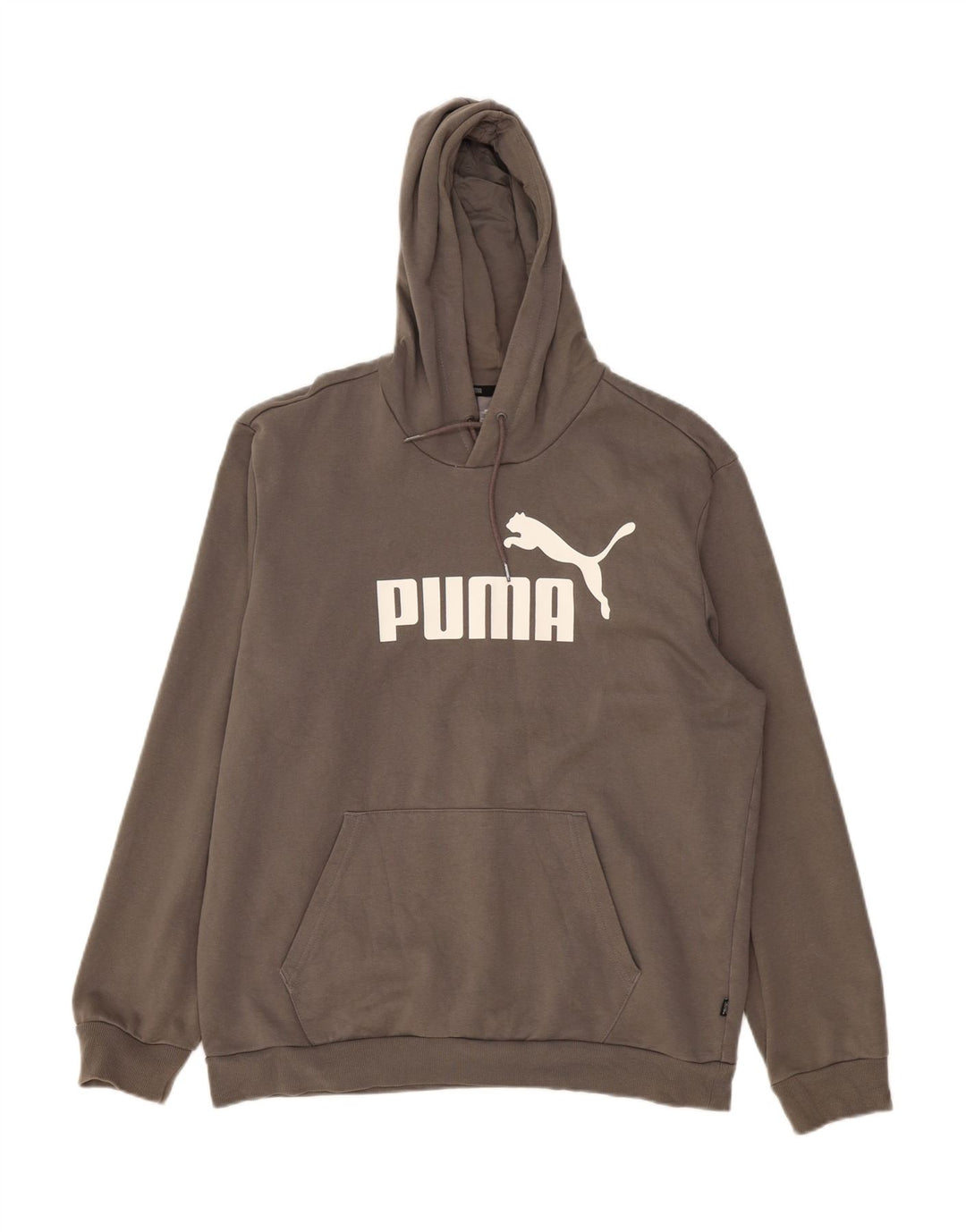 PUMA Mens Graphic Hoodie Jumper Large Grey Cotton