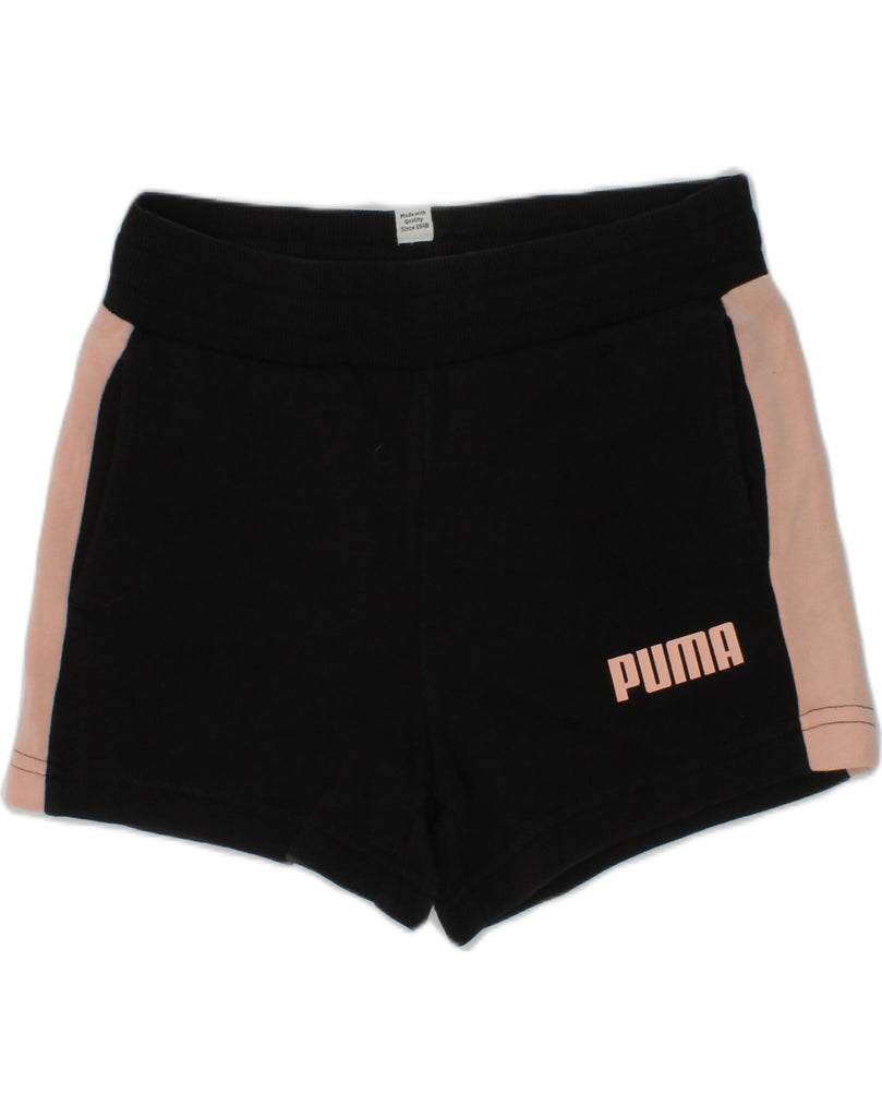 PUMA Girls Sport Shorts 9-10 Years Black Cotton | Vintage Puma | Thrift | Second-Hand Puma | Used Clothing | Messina Hembry 