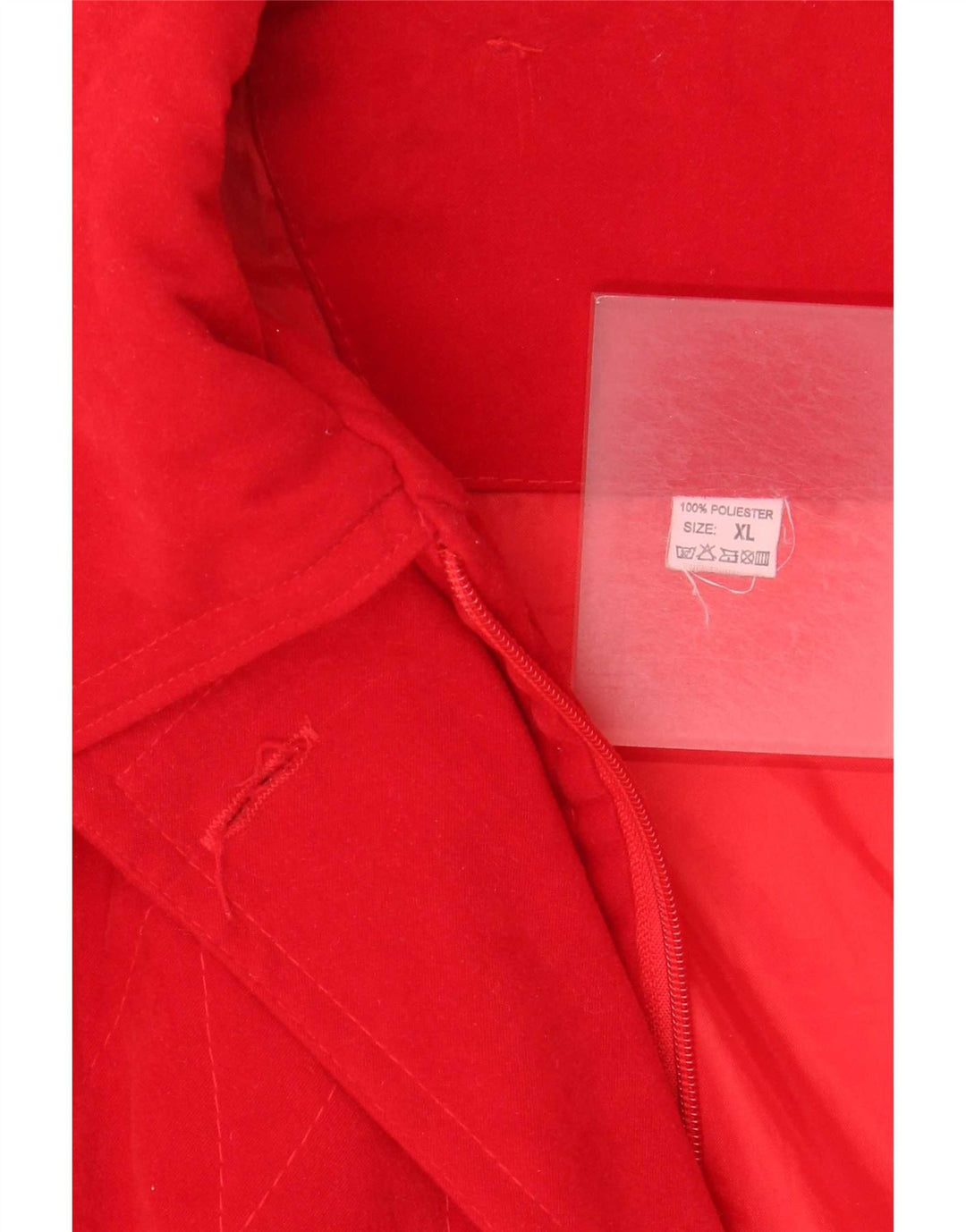 Vintage Womens Hooded Oversized Parka Jacket UK 18 XL Red Polyester