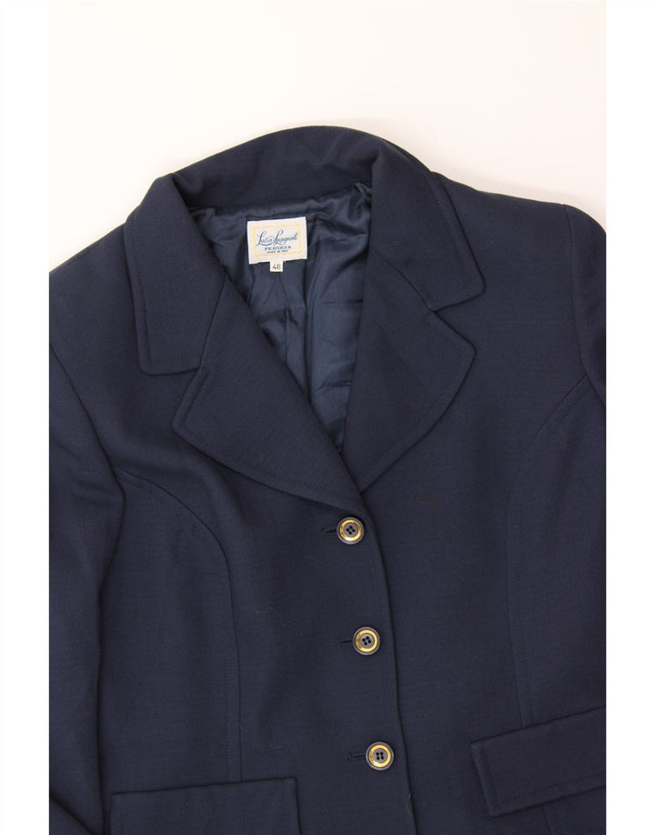 LUISA SPAGNOLI Womens Perugia 3 Button Blazer Jacket IT 48 XL Navy Blue Vintage Luisa Spagnoli and Second-Hand Luisa Spagnoli from Messina Hembry 