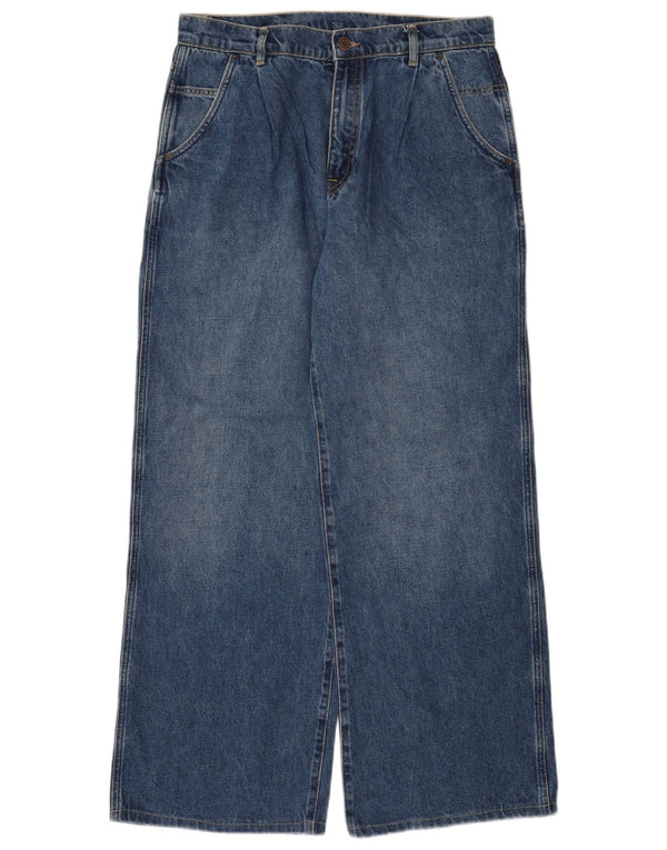 Massimo Dutti Womens Wide Leg Jeans EU 40 Medium W30 L30 Blue Cotton