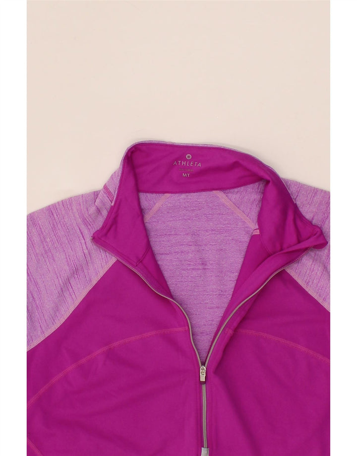 ATHLETA Womens Pullover Tracksuit Top UK 14 Medium Purple Colourblock Vintage Athleta and Second-Hand Athleta from Messina Hembry 