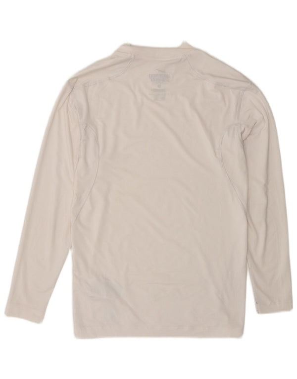Nike Mens Compression Top Long Sleeve UK 42/44 Large White Polyester Sports