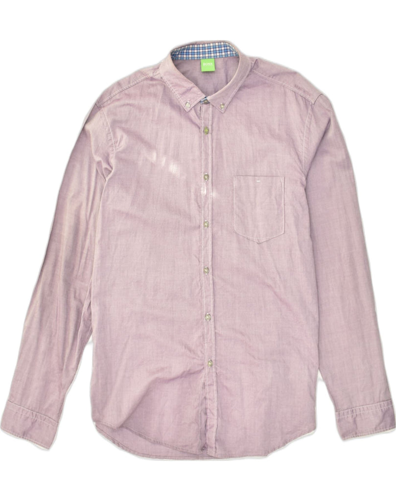 HUGO BOSS Mens Shirt XL Pink Cotton | Vintage Hugo Boss | Thrift | Second-Hand Hugo Boss | Used Clothing | Messina Hembry 