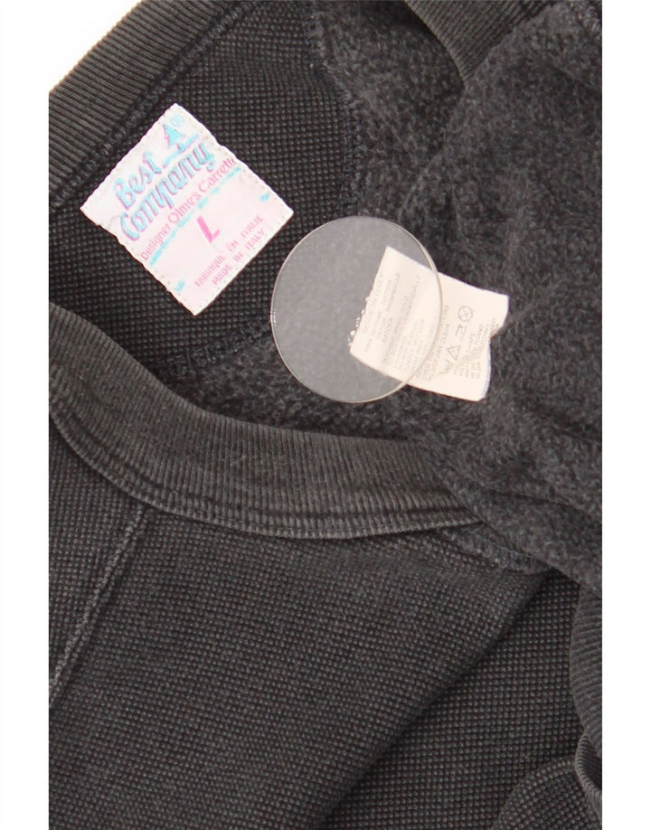 Best Company Mens Sweatshirt Jumper Large Black Cotton