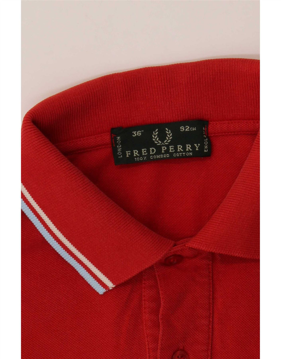 Fred Perry Mens Polo Shirt Small Red Striped Cotton