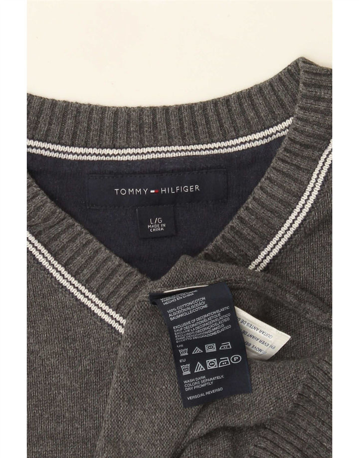 Tommy Hilfiger Mens Vest Tank Top Large Grey Cotton