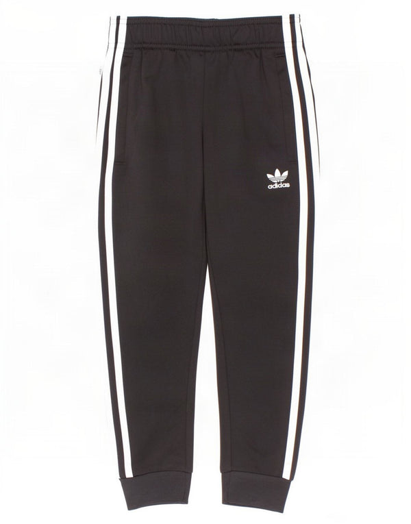 Adidas Boys Tracksuit Trousers Joggers 5-6 Years Black Polyester