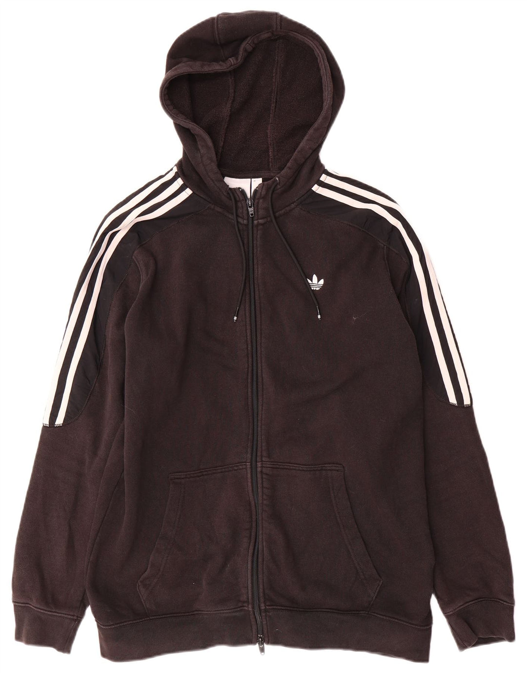 Adidas Mens Zip Hoodie Sweater Medium Black Cotton