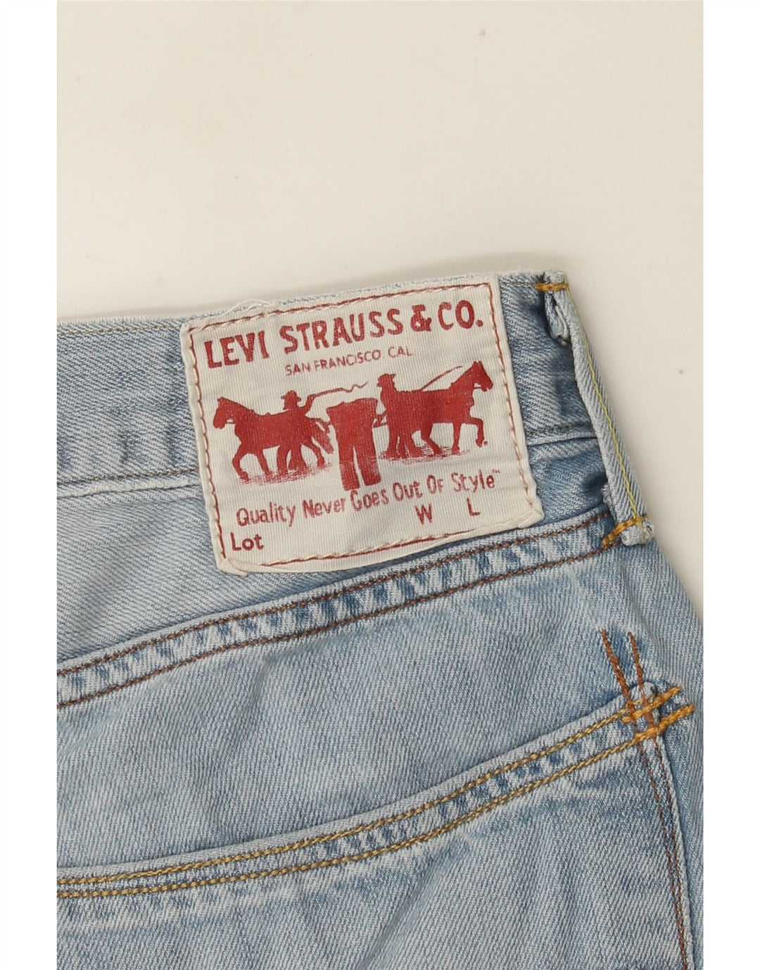 Levi's Mens 504 Denim Shorts W32 Medium Blue Cotton