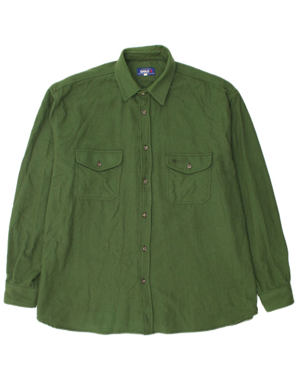 Bailo Mens Flannel Shirt Size 48 2XL Green Wool