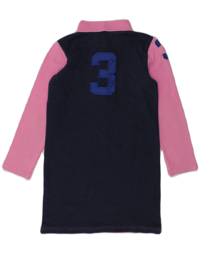 RALPH LAUREN Boys 3/4 Sleeve Rugby Polo Shirt 5-6 Years Pink Colourblock | Vintage Ralph Lauren | Thrift | Second-Hand Ralph Lauren | Used Clothing | Messina Hembry 