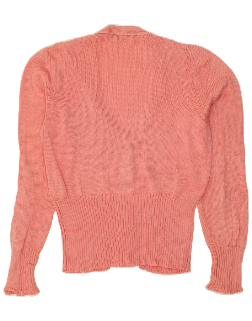 FABRIZIO DEL CARLO Womens Cardigan Sweater UK 8 Small Pink Cotton Vintage Fabrizio Del Carlo and Second-Hand Fabrizio Del Carlo from Messina Hembry 