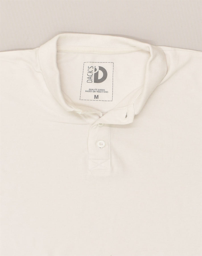 DACK'S Mens Polo Shirt Medium White Cotton | Vintage Dack's | Thrift | Second-Hand Dack's | Used Clothing | Messina Hembry 