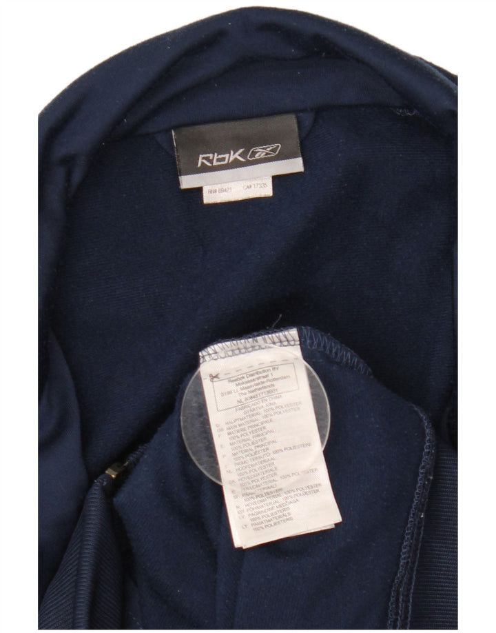 Reebok Mens Tracksuit Top Jacket Small Navy Blue Colourblock Polyester
