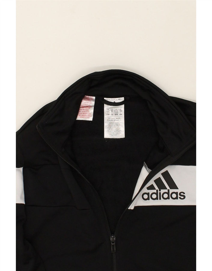 ADIDAS Boys Tracksuit Top Jacket 11-12 Years Black Colourblock Polyester | Vintage Adidas | Thrift | Second-Hand Adidas | Used Clothing | Messina Hembry 