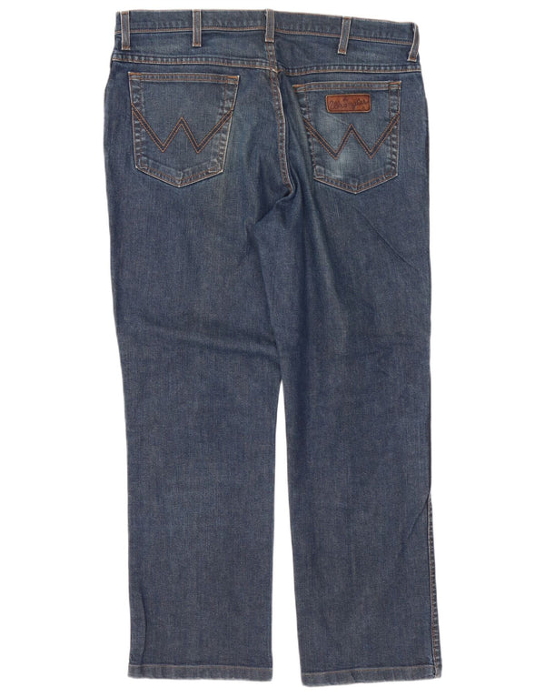 Wrangler Mens Texas Stretch Straight Jeans W38 L29 Blue Cotton