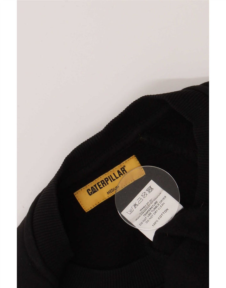 Caterpillar Mens Graphic Sweatshirt Jumper Medium Black Cotton