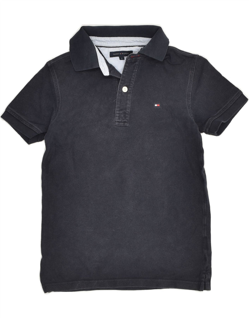 TOMMY HILFIGER Boys Polo Shirt 7-8 Years Black Cotton | Vintage Tommy Hilfiger | Thrift | Second-Hand Tommy Hilfiger | Used Clothing | Messina Hembry 