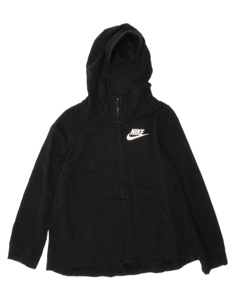 NIKE Boys Zip Hoodie Sweater 10-11 Years Medium Black Cotton Vintage Nike and Second-Hand Nike from Messina Hembry 