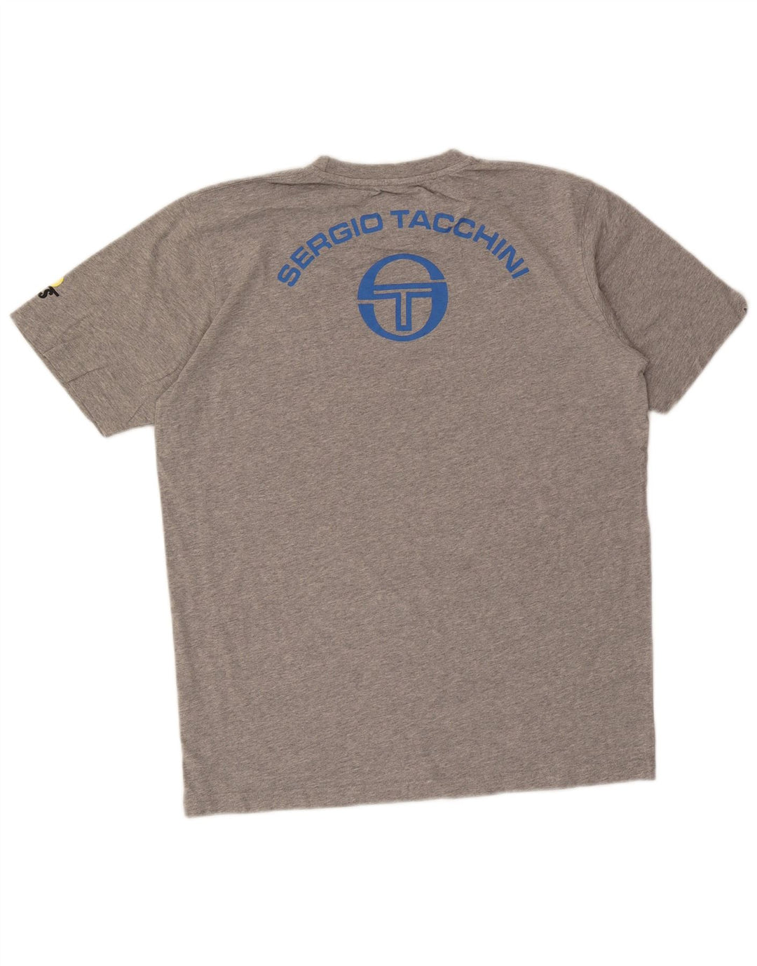 Sergio Tacchini Mens Graphic T-Shirt Top Large Grey Cotton