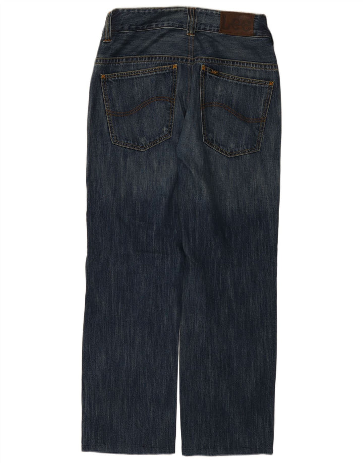 Lee Womens Avalon Distressed Relaxed Fit Straight Jeans W32 L30 Blue Cotton