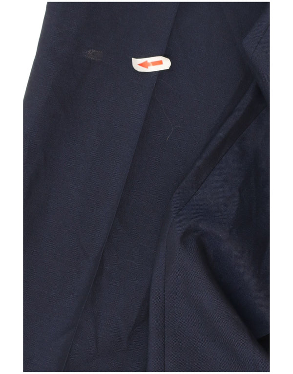 Marks & Spencer Mens Straight Suit Trousers W38 L33 Navy Blue Wool