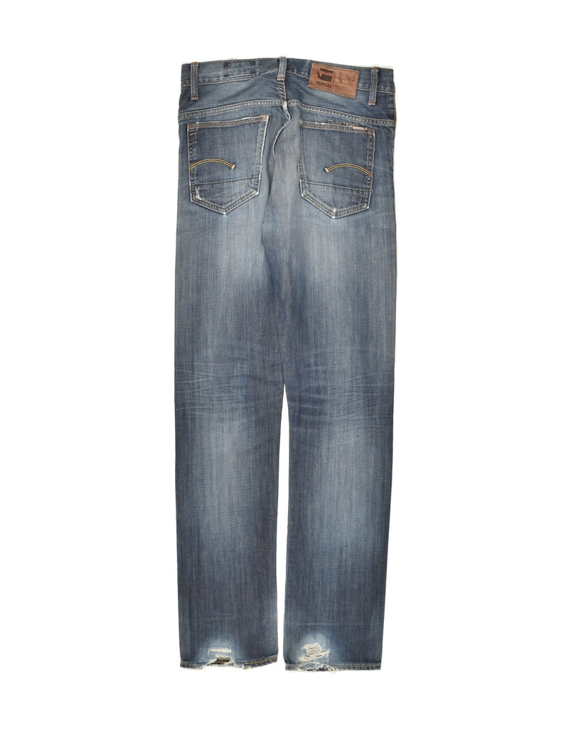 G-STAR Mens Distressed Straight Jeans W30 L34  Blue Cotton | Vintage G-Star | Thrift | Second-Hand G-Star | Used Clothing | Messina Hembry 