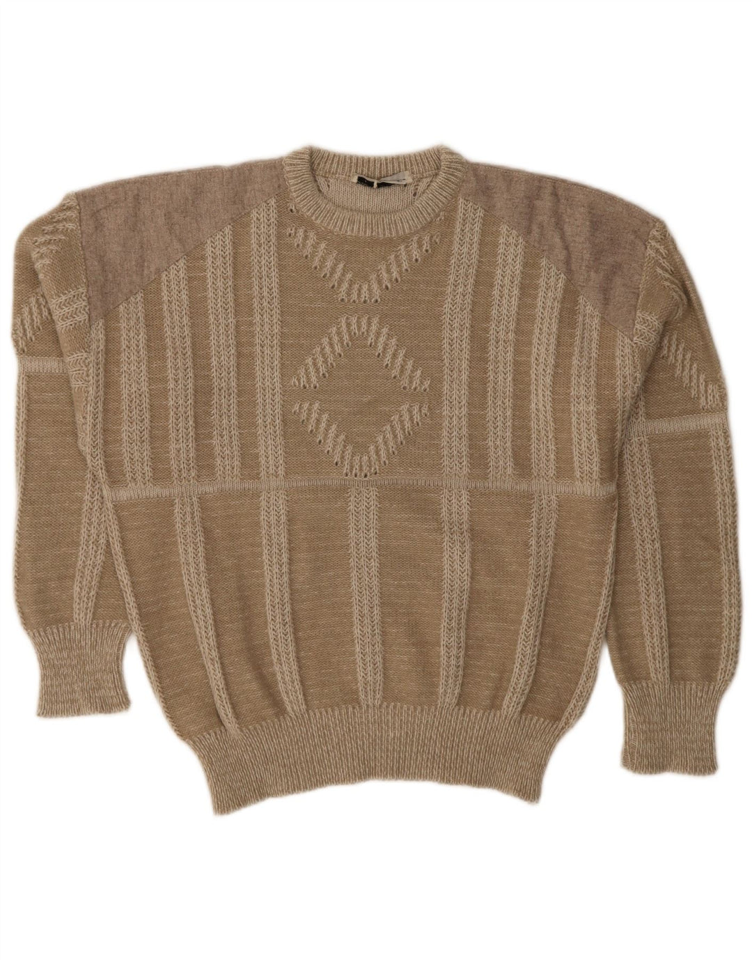 Oscar Forghieri Mens Crew Neck Jumper Sweater Large Green Striped