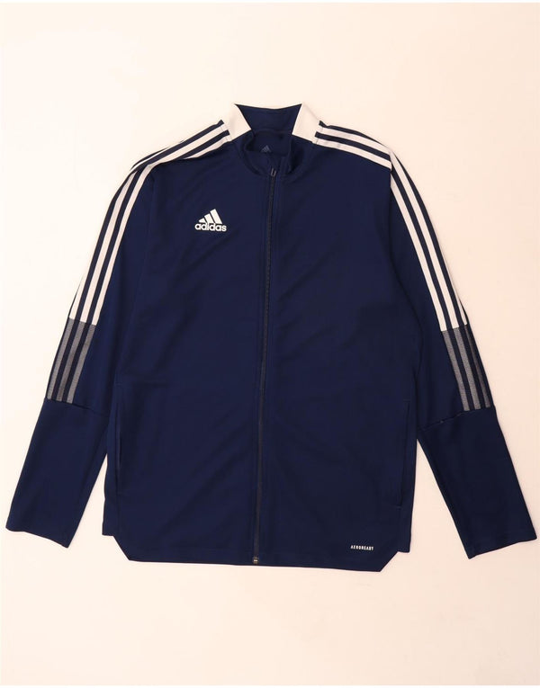 Adidas Mens Aeroready Tracksuit Top Jacket Large Navy Blue Colourblock