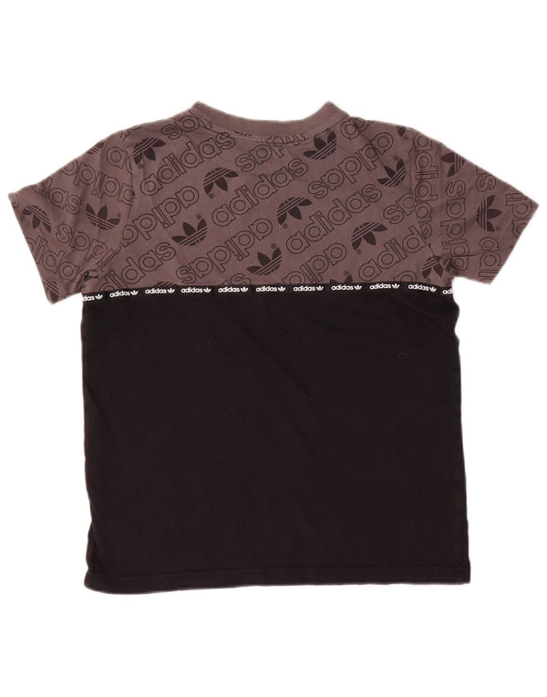 Adidas Boys Graphic T-Shirt Top 11-12 Years Grey Colourblock Cotton