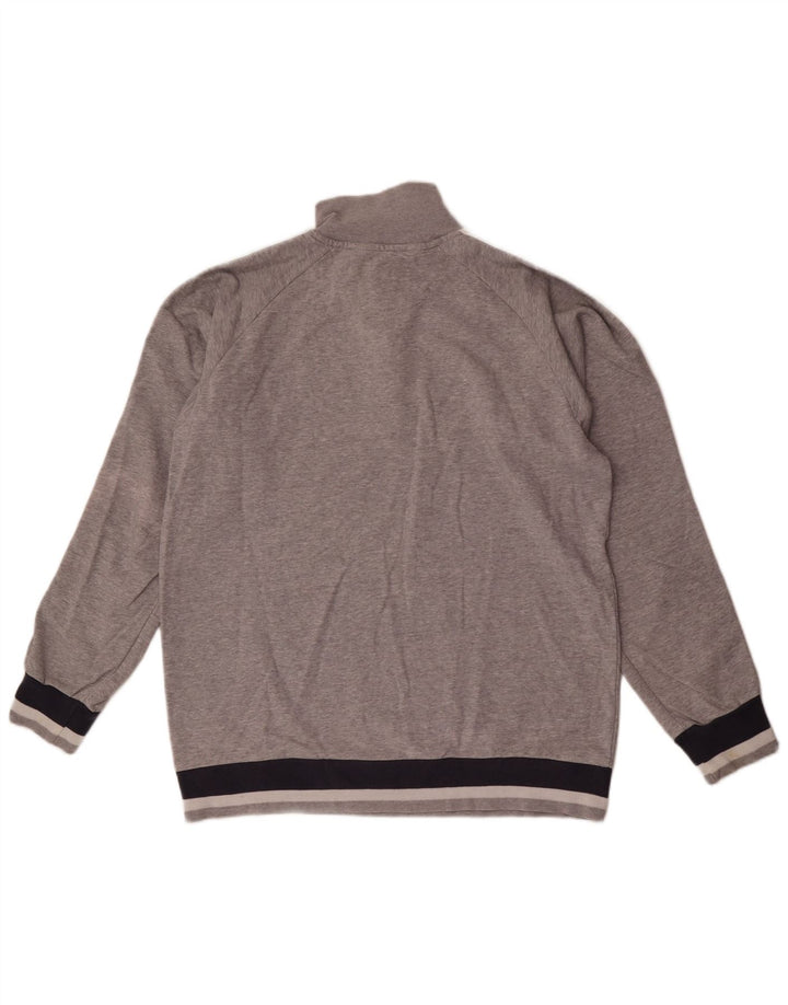 Champion Mens Graphic Zip Neck Sweatshirt Jumper 2XL Grey Colourblock