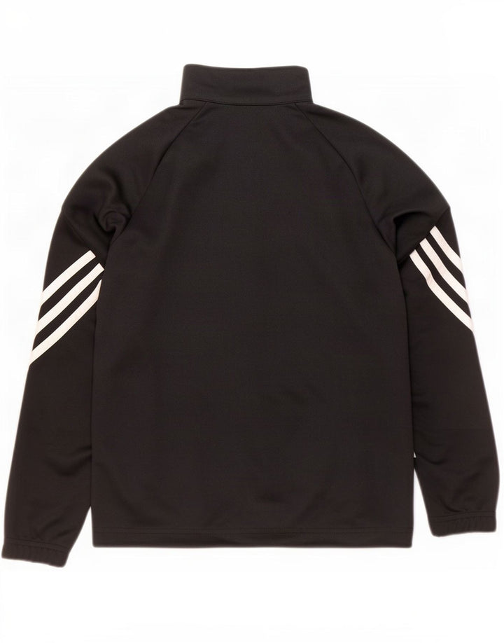 Adidas Boys Climalite Tracksuit Top Jacket 9-10 Years Black Polyester