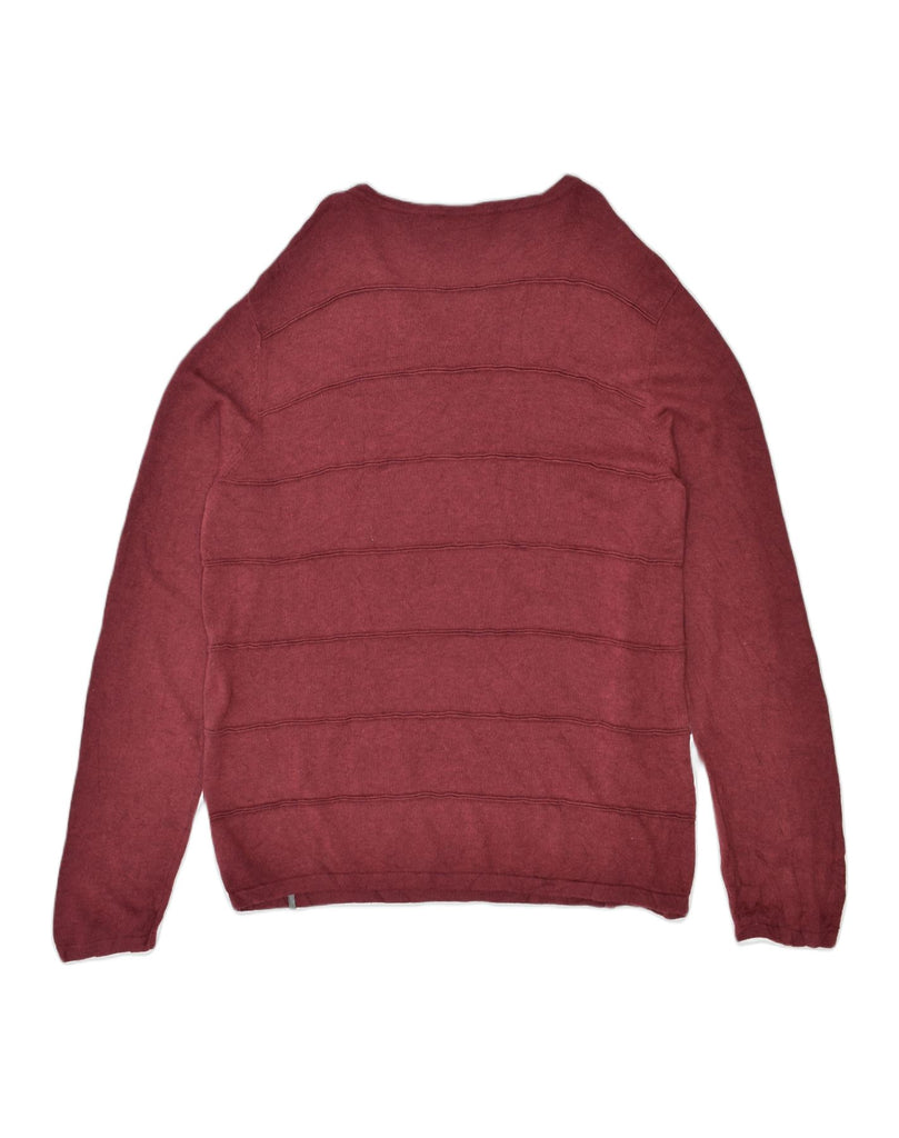 CALVIN KLEIN Mens V-Neck Jumper Sweater Large Maroon Cotton | Vintage | Thrift | Second-Hand | Used Clothing | Messina Hembry 