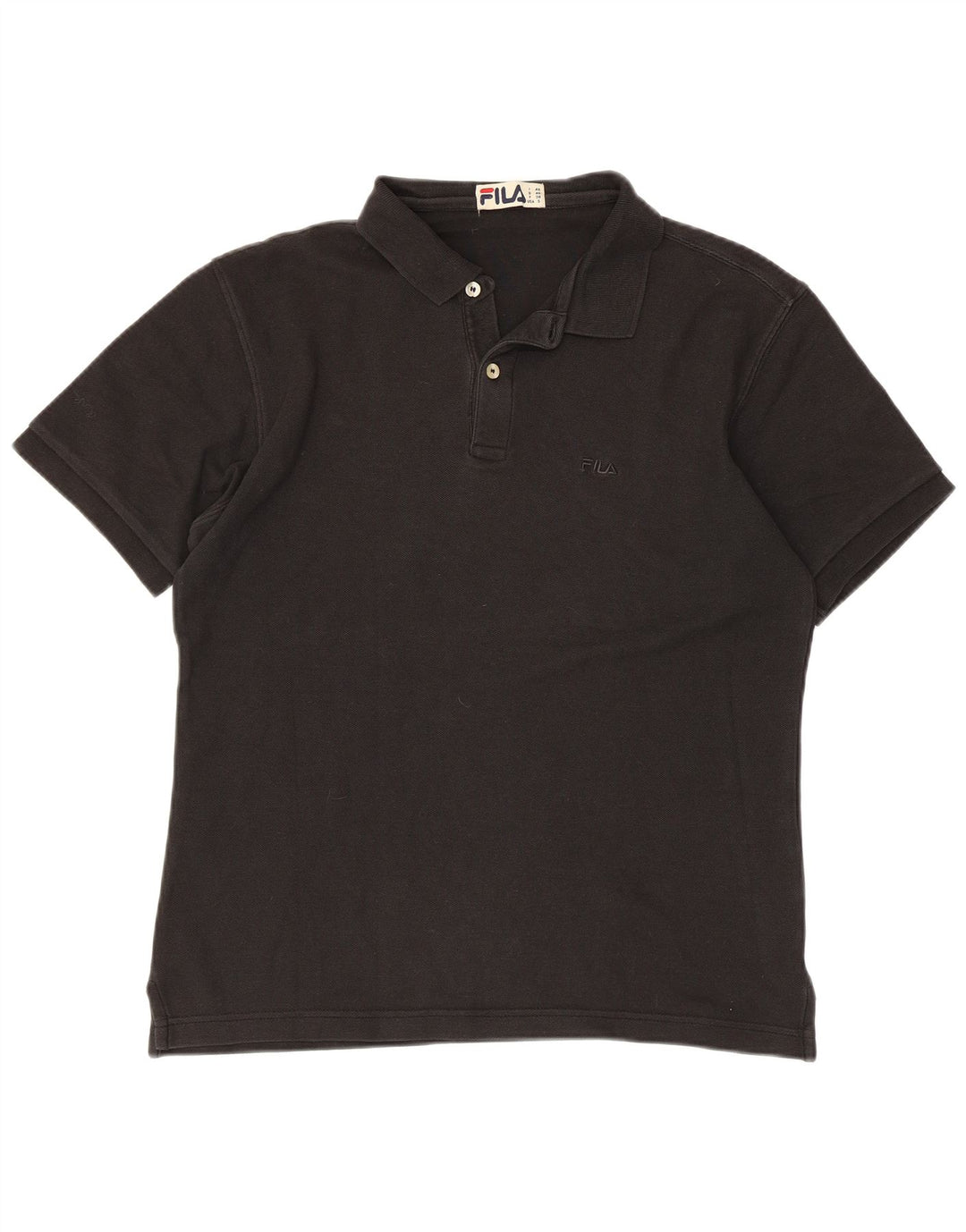 Fila Mens Polo Shirt Small Black Cotton