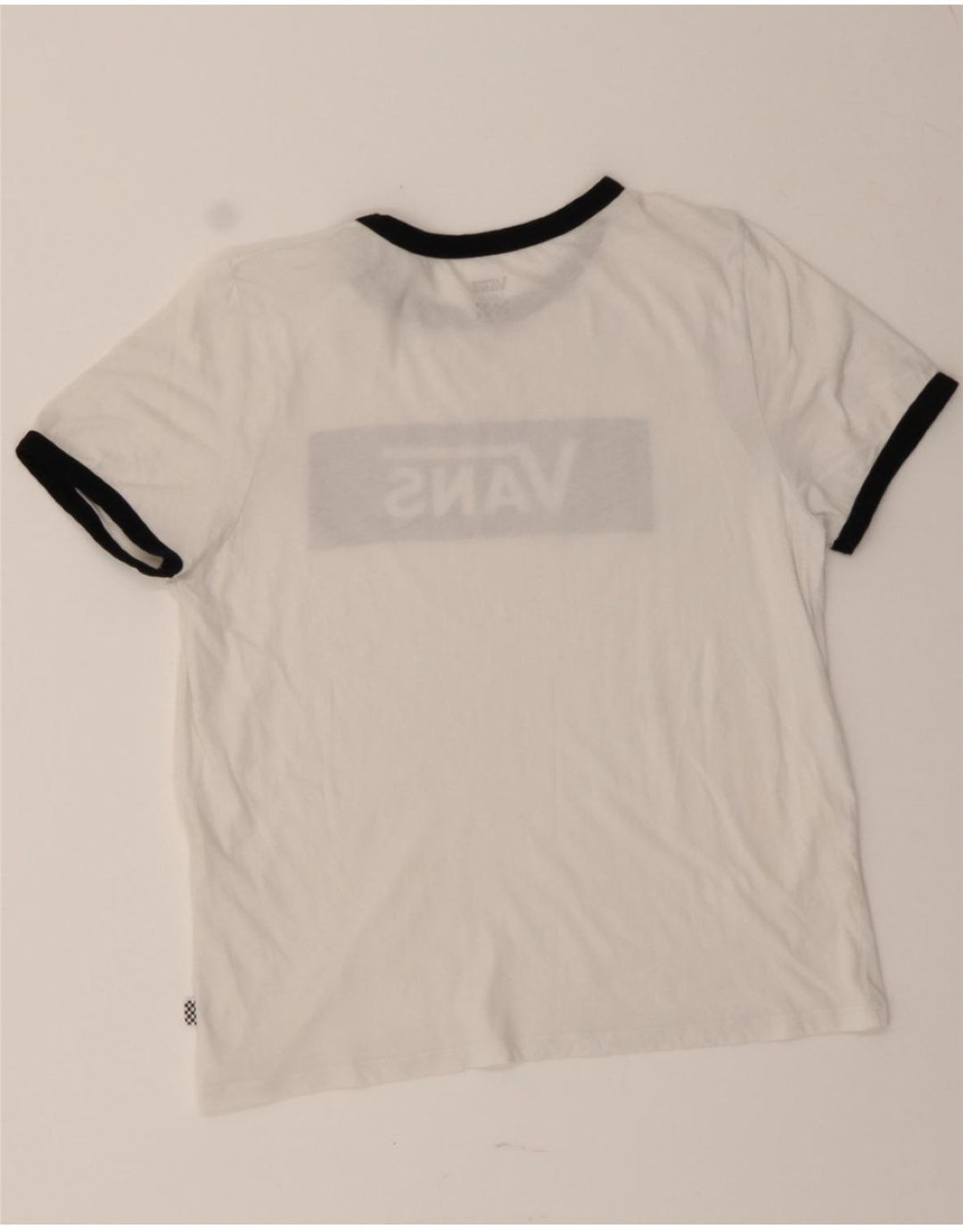 VANS Womens Graphic T-Shirt Top UK 14 Large White Vintage Vans and Second-Hand Vans from Messina Hembry 