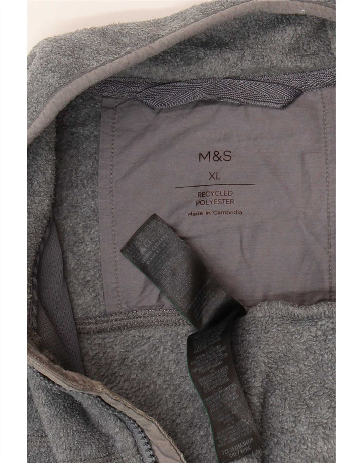 Marks & Spencer Mens Fleece Jacket UK 42 XL Grey Polyester