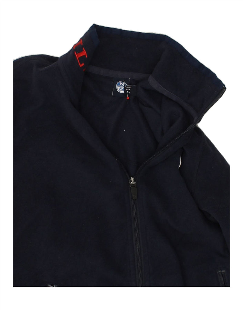 NORTH SAILS Boys Fleece Jacket 13-14 Years Navy Blue Polyester | Vintage North Sails | Thrift | Second-Hand North Sails | Used Clothing | Messina Hembry 