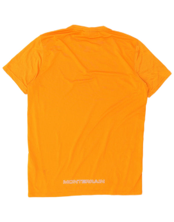 Monterrain Mens T-Shirt Top Small Orange Polyester