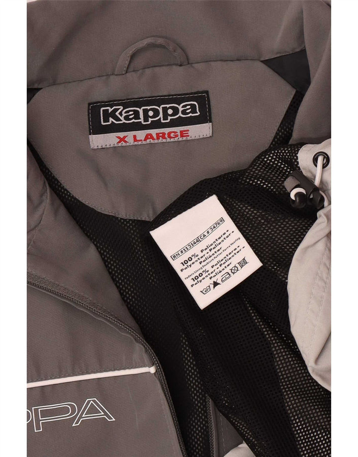 Kappa Mens Tracksuit Top Jacket XL Grey Colourblock Polyester